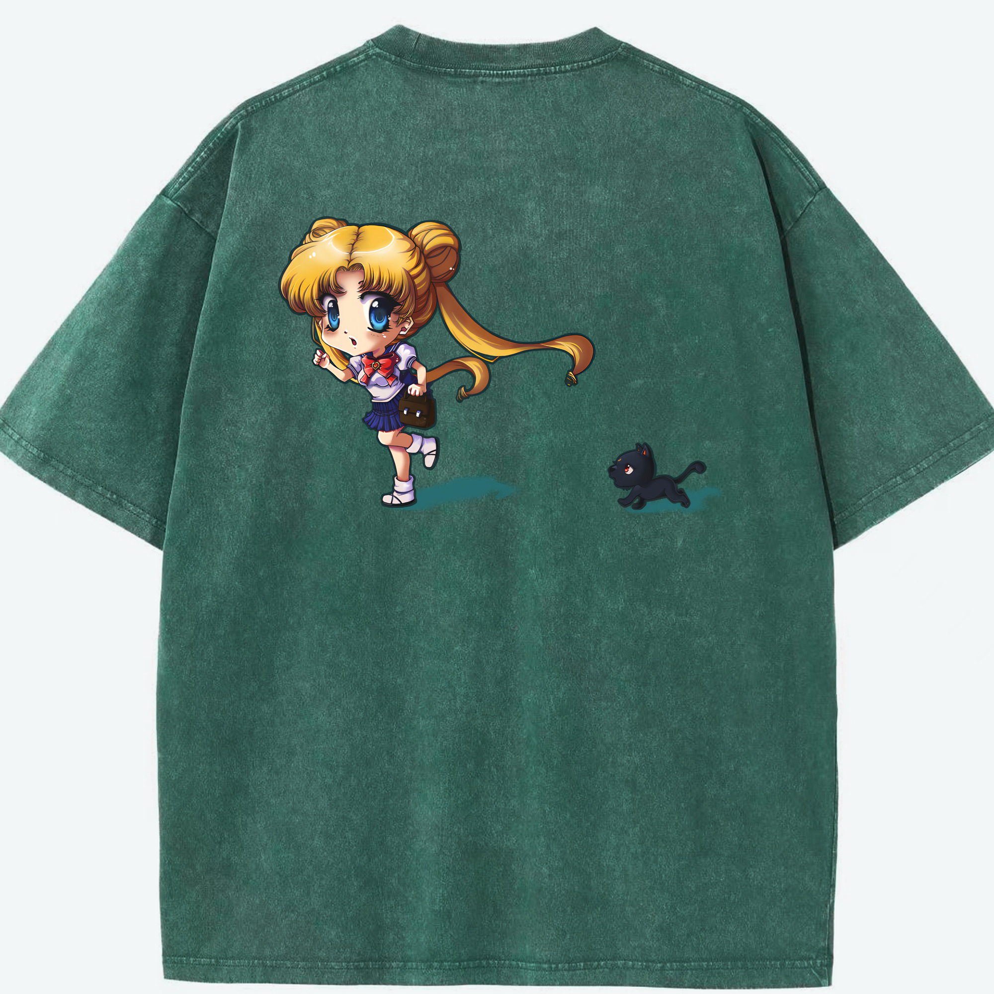 （画像用） 美少女戦士セーラームーン 愛野 美奈子 あいの みなこ Sailor Moon Aino Minako 綿100% ヴィンテージ風 半袖Tシャツ（背面プリント）